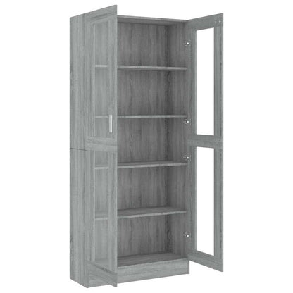 Vitrine Cabinet Grey Sonoma 82,5x30,5x185 cm Engineered Wood