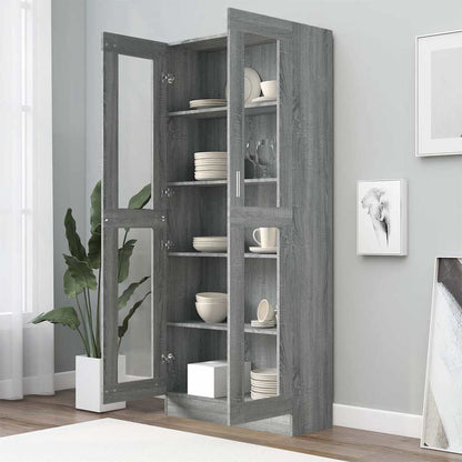 Vitrine Cabinet Grey Sonoma 82,5x30,5x185 cm Engineered Wood