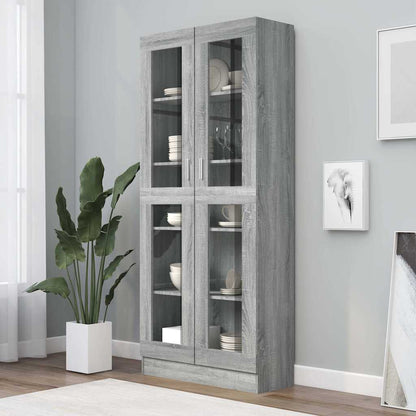Vitrine Cabinet Grey Sonoma 82,5x30,5x185 cm Engineered Wood