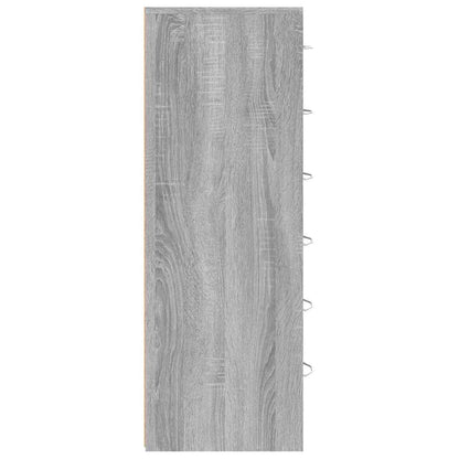 Sideboard with 6 Drawers Grey Sonoma 50x34x96cm Engineered Wood