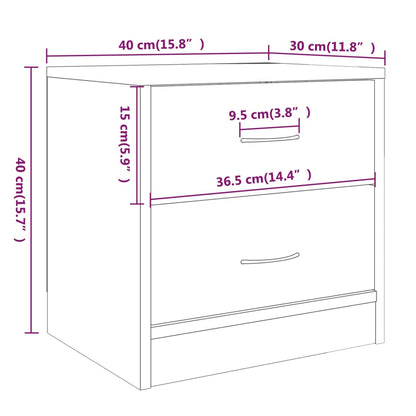 Bedside Cabinets 2 pcs Grey Sonoma 40x30x40 cm Engineered Wood