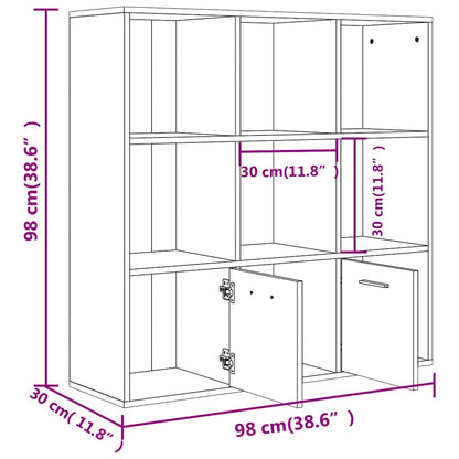 815447 vidaXL Book Cabinet Smoked Oak 98x30x98 cm