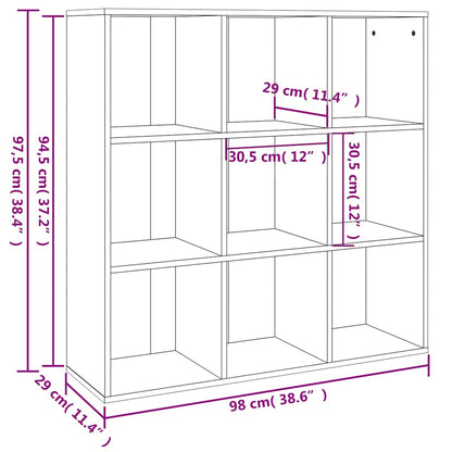 815450 vidaXL Book Cabinet Smoked Oak 98x29x97,5 cm