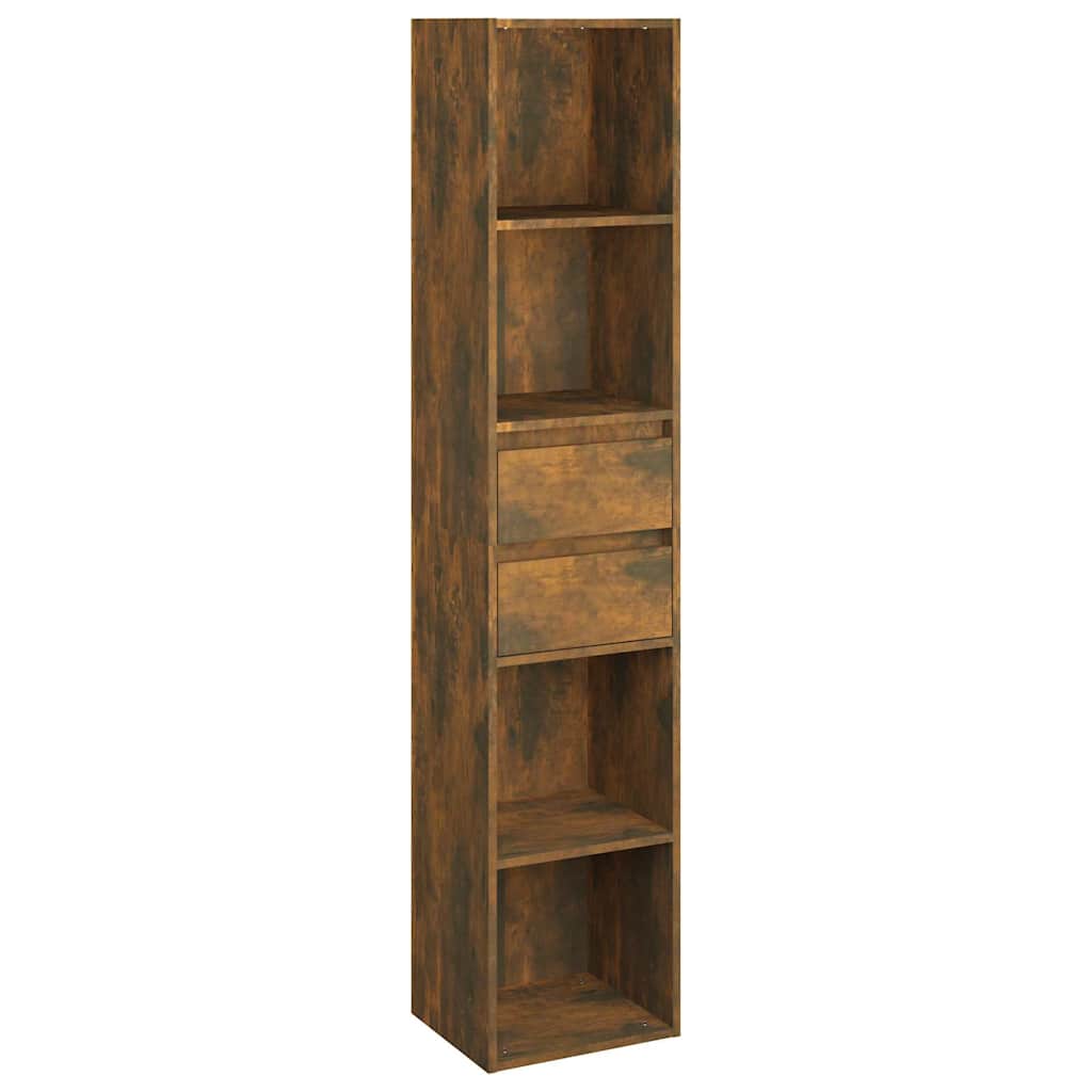 815534 vidaXL Book Cabinet Smoked Oak 36x30x171 cm Engineered Wood