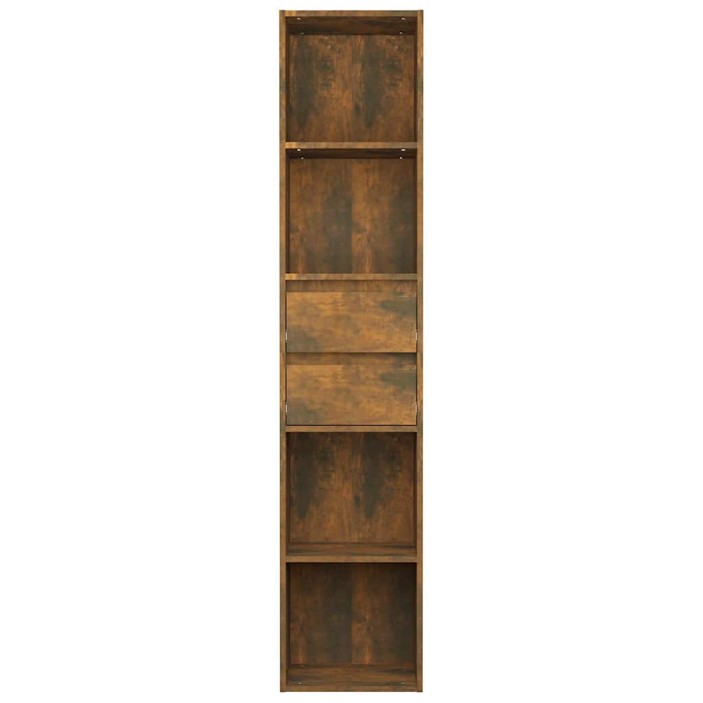 815534 vidaXL Book Cabinet Smoked Oak 36x30x171 cm Engineered Wood