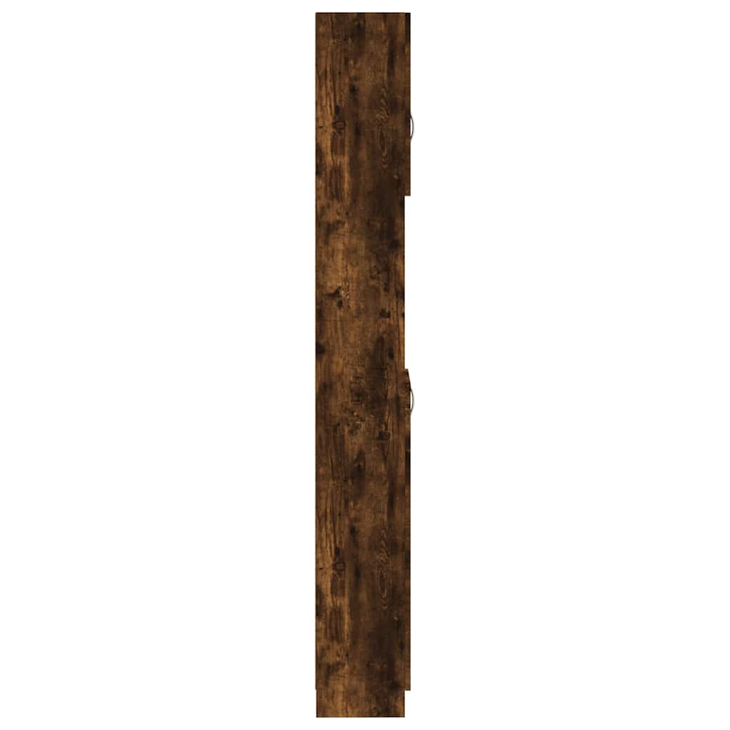 815537 vidaXL Bathroom Cabinet Smoked Oak 32x25,5x190 cm Engineered Wood