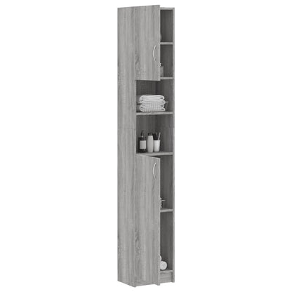 Bathroom Cabinet Grey Sonoma 32x25.5x190 cm Engineered Wood