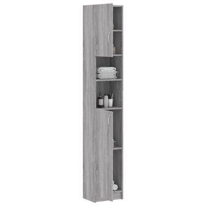 Bathroom Cabinet Grey Sonoma 32x25,5x190 cm Engineered Wood