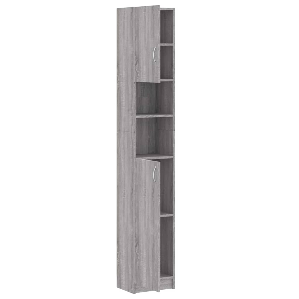 Bathroom Cabinet Grey Sonoma 32x25,5x190 cm Engineered Wood