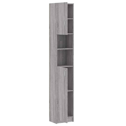 Bathroom Cabinet Grey Sonoma 32x25,5x190 cm Engineered Wood