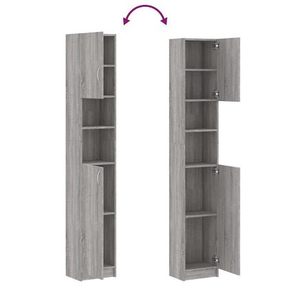 Bathroom Cabinet Grey Sonoma 32x25,5x190 cm Engineered Wood