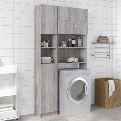 Bathroom Cabinet Grey Sonoma 32x25,5x190 cm Engineered Wood