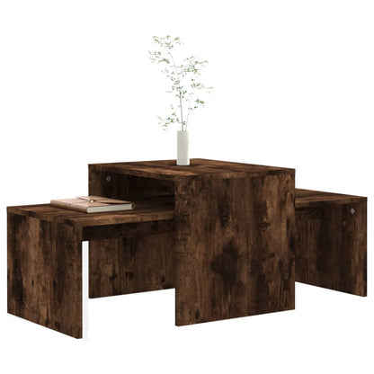 Coffee Table Set Smoked Oak 100x48x40 cm Engineered Wood