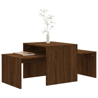 Coffee Table Set Brown Oak 100x48x40 cm Engineered Wood