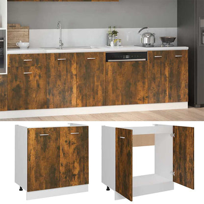 Sink Bottom Cabinet "Lyon" Smoked Oak 80x46x81.5 cm