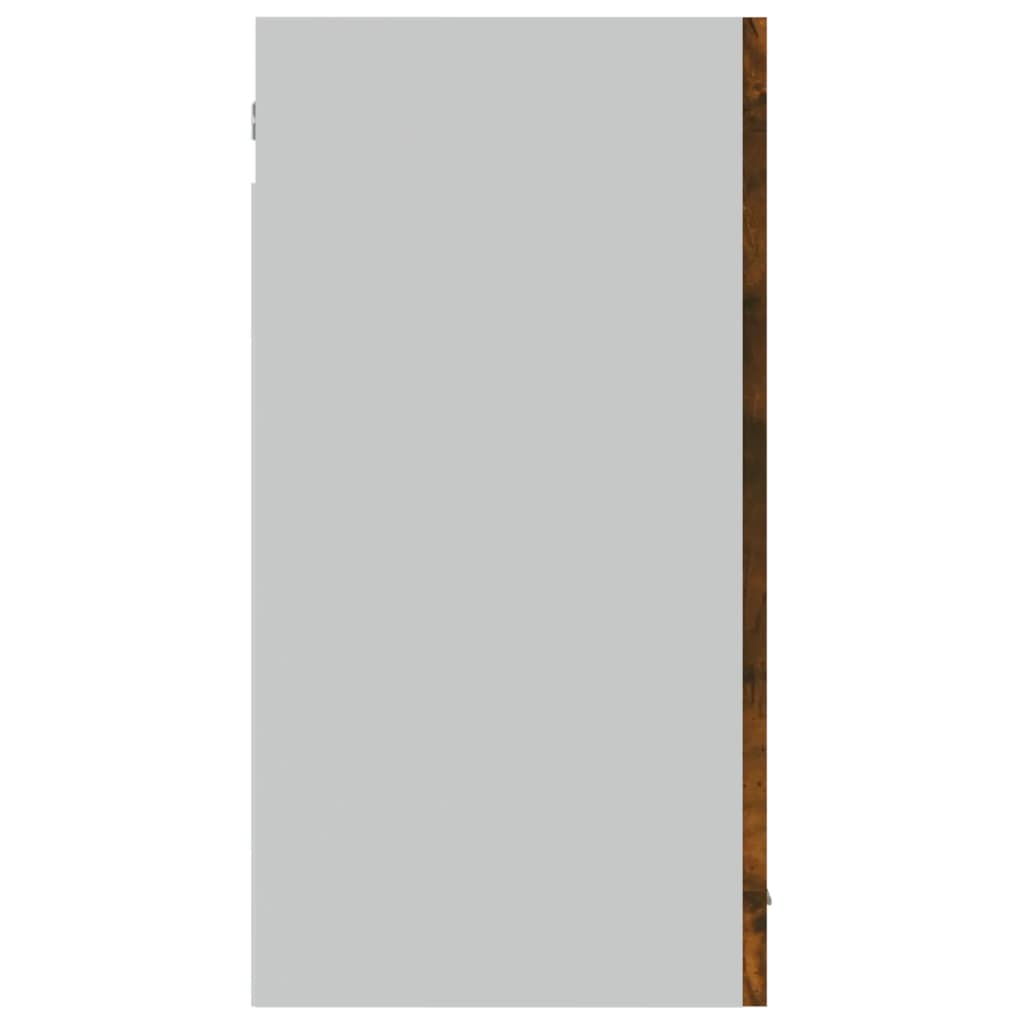 Hanging Glass Cabinet Lyon Smoked Oak 80x31x60 cm Engineered Wood