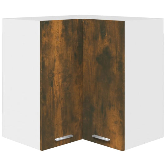 Hanging Corner Cabinet Lyon Smoked Oak 57x57x60 cm Engineered Wood