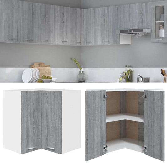 Hanging Corner Cabinet "Lyon" Grey Sonoma 57x57x60 cm
