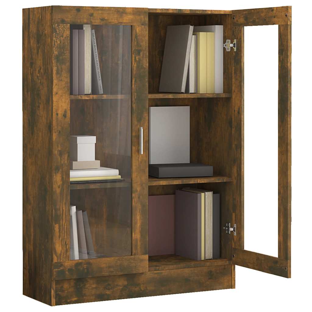 Vitrine Cabinet Smoked Oak 82.5x30.5x115 cm Engineered Wood
