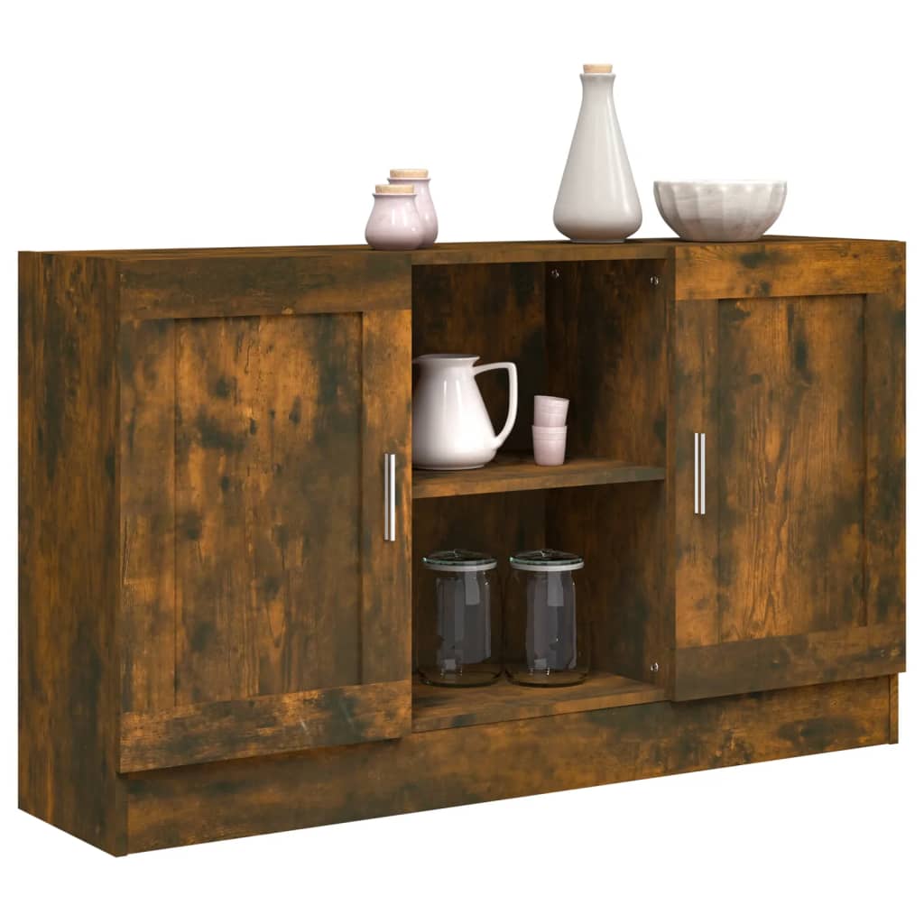 Sideboard Smoked Oak 120x30.5x70 cm Engineered Wood