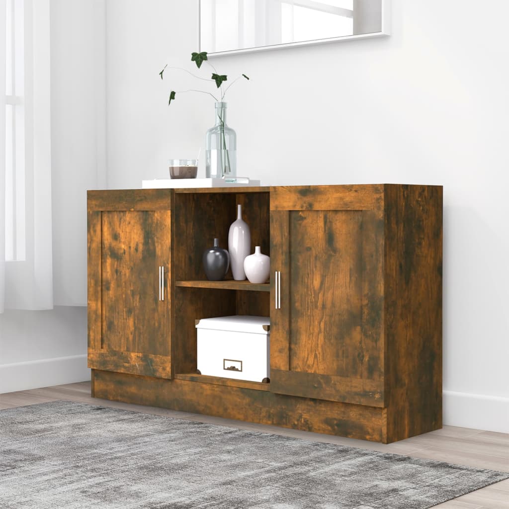 Sideboard Smoked Oak 120x30.5x70 cm Engineered Wood