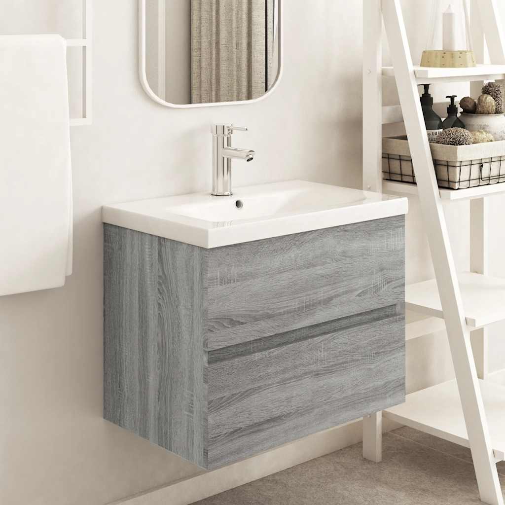 Sink Cabinet Grey Sonoma 60x38.5x45 cm Engineered Wood