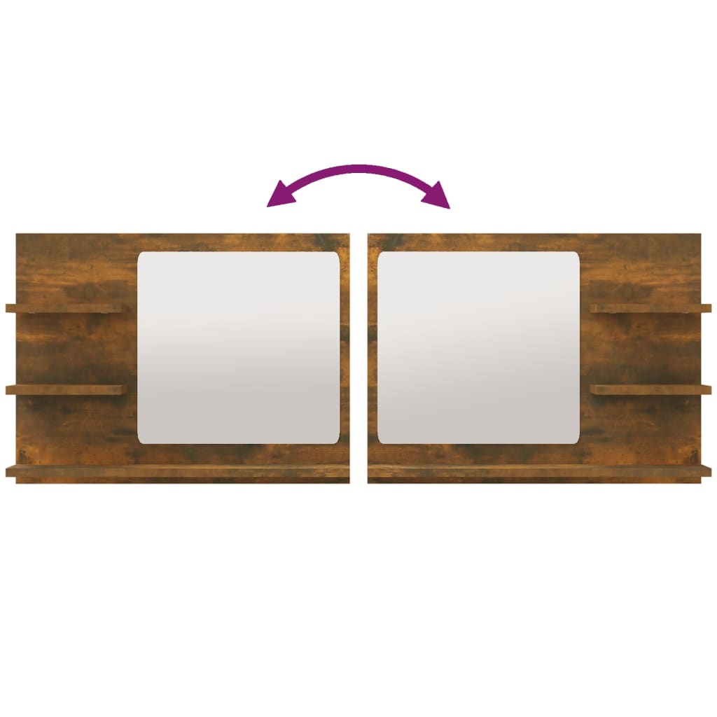 Bathroom Mirror Smoked Oak 60x10.5x45 cm Engineered Wood