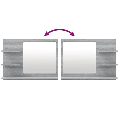 815661 vidaXL Bathroom Mirror Grey Sonoma 60x10,5x45 cm Engineered Wood