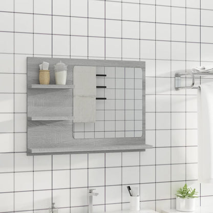 Bathroom Mirror Grey Sonoma 60x10.5x45 cm Engineered Wood