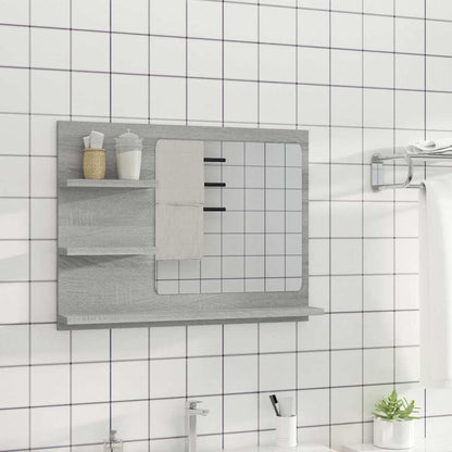 815661 vidaXL Bathroom Mirror Grey Sonoma 60x10,5x45 cm Engineered Wood