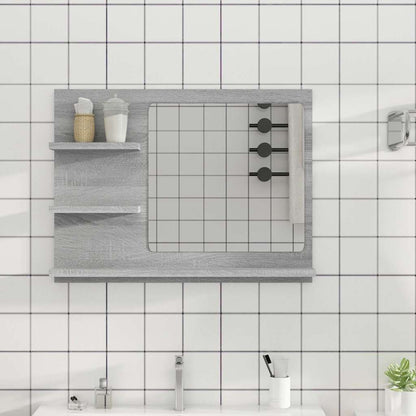 815661 vidaXL Bathroom Mirror Grey Sonoma 60x10,5x45 cm Engineered Wood