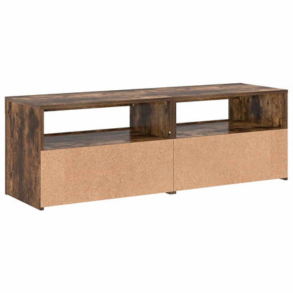 815684 vidaXL TV Cabinet with LED Lights Smoked Oak 120x35x40 cm