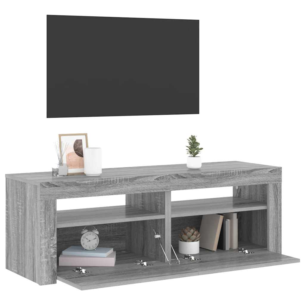 TV Cabinet with LED Lights Grey Sonoma 120x35x40 cm