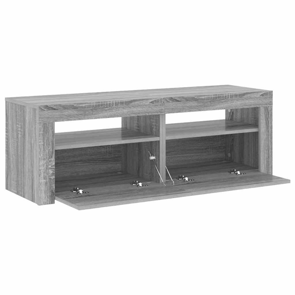 TV Cabinet with LED Lights Grey Sonoma 120x35x40 cm