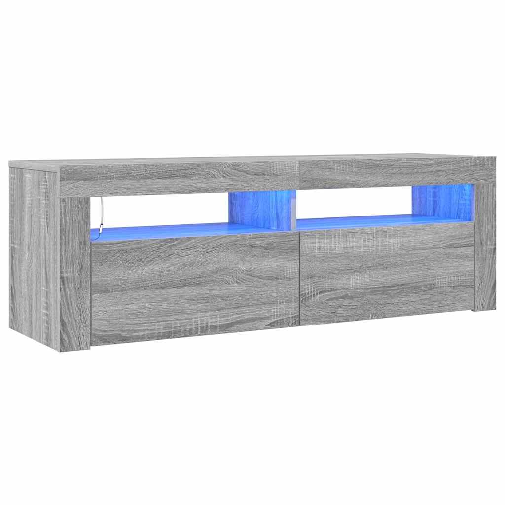 TV Cabinet with LED Lights Grey Sonoma 120x35x40 cm