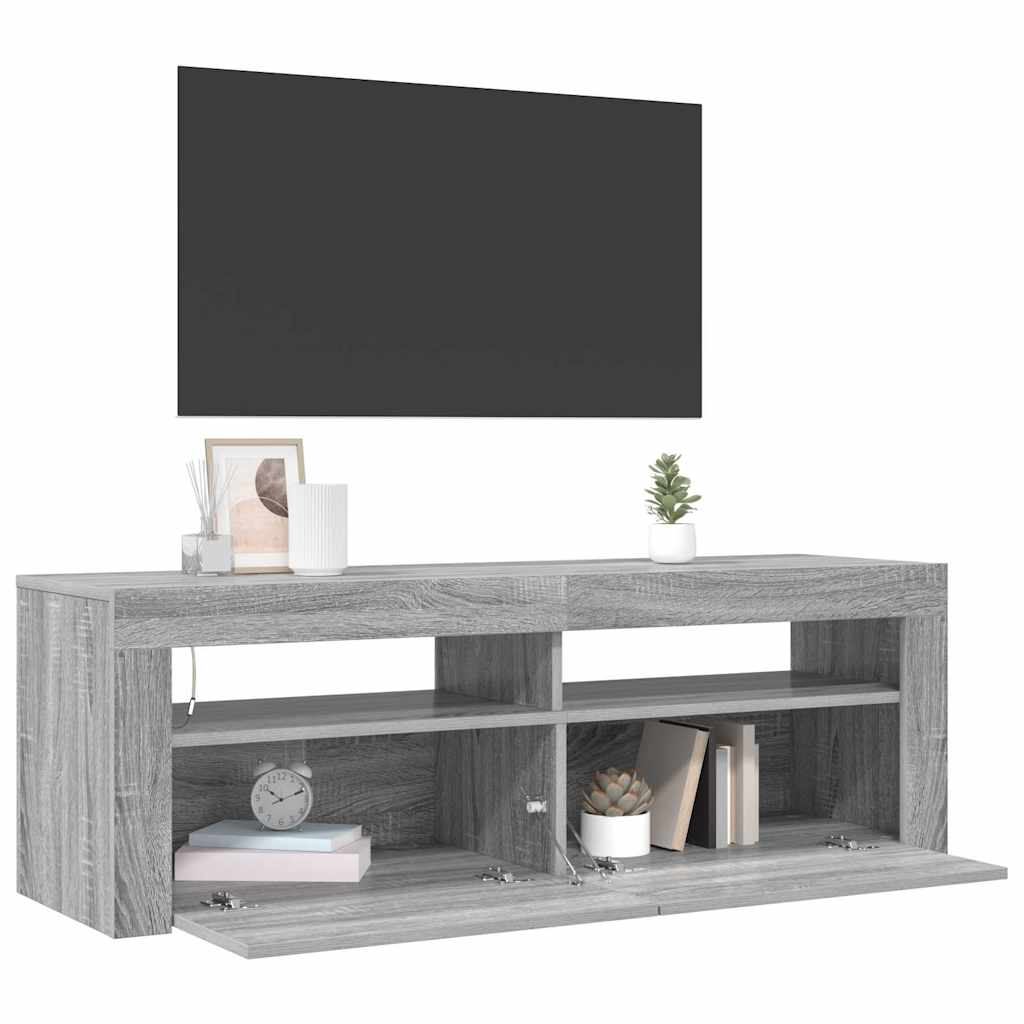 TV Cabinet with LED Lights Grey Sonoma 120x35x40 cm