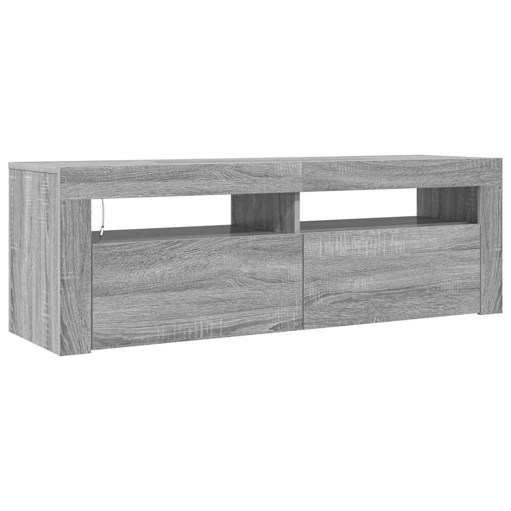 TV Cabinet with LED Lights Grey Sonoma 120x35x40 cm