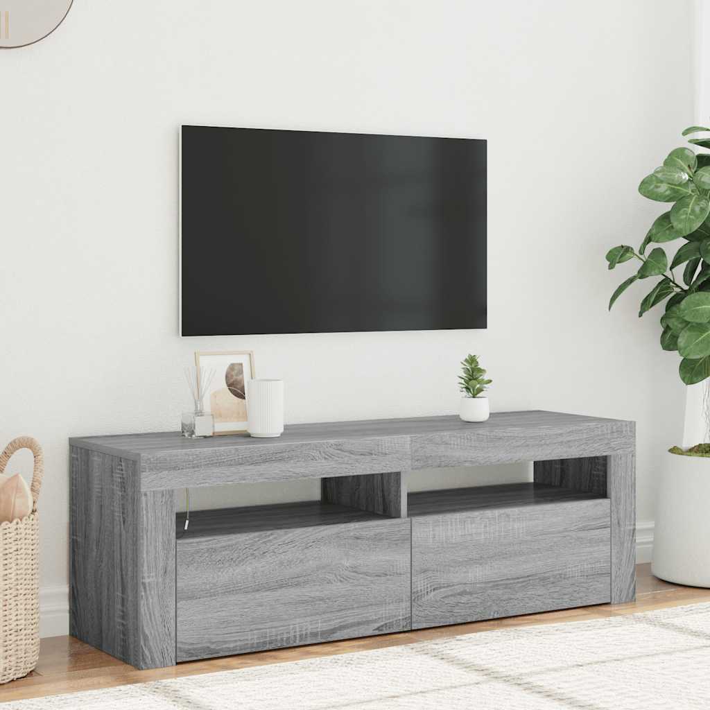 TV Cabinet with LED Lights Grey Sonoma 120x35x40 cm