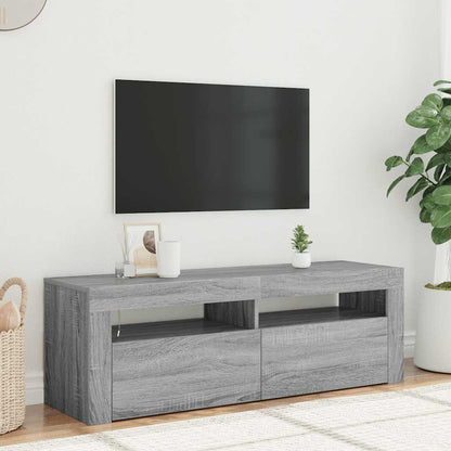 TV Cabinet with LED Lights Grey Sonoma 120x35x40 cm