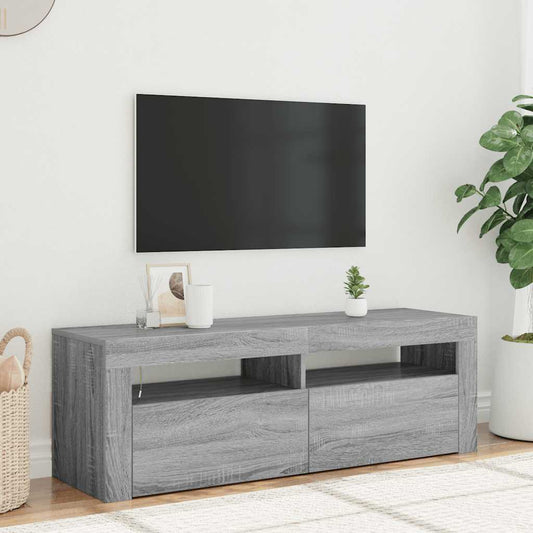 TV Cabinet with LED Lights Grey Sonoma 120x35x40 cm