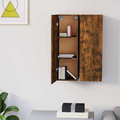 2 Piece TV Cabinet Set Smoked Oak 30,5x30x90 cm Engineered Wood