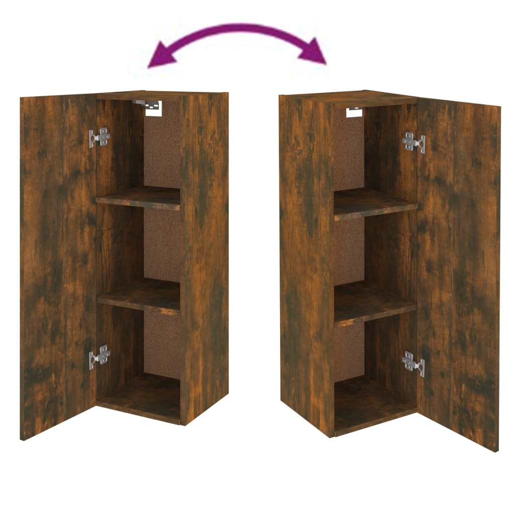 TV Cabinets 2 pcs Smoked Oak 30.5x30x90 cm Engineered Wood