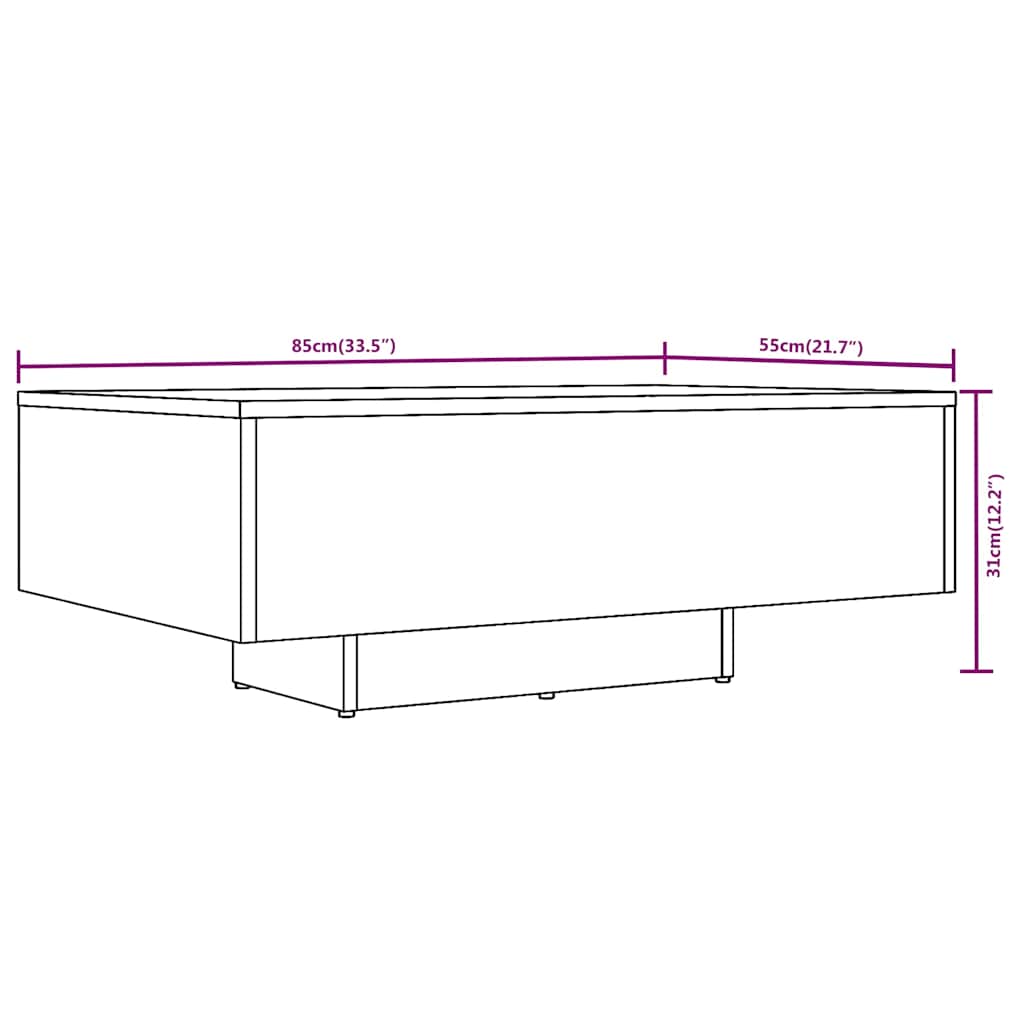 815759 vidaXL Coffee Table Smoked Oak 85x55x31 cm Engineered Wood
