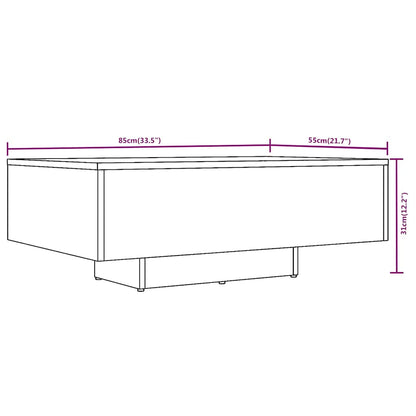 815759 vidaXL Coffee Table Smoked Oak 85x55x31 cm Engineered Wood