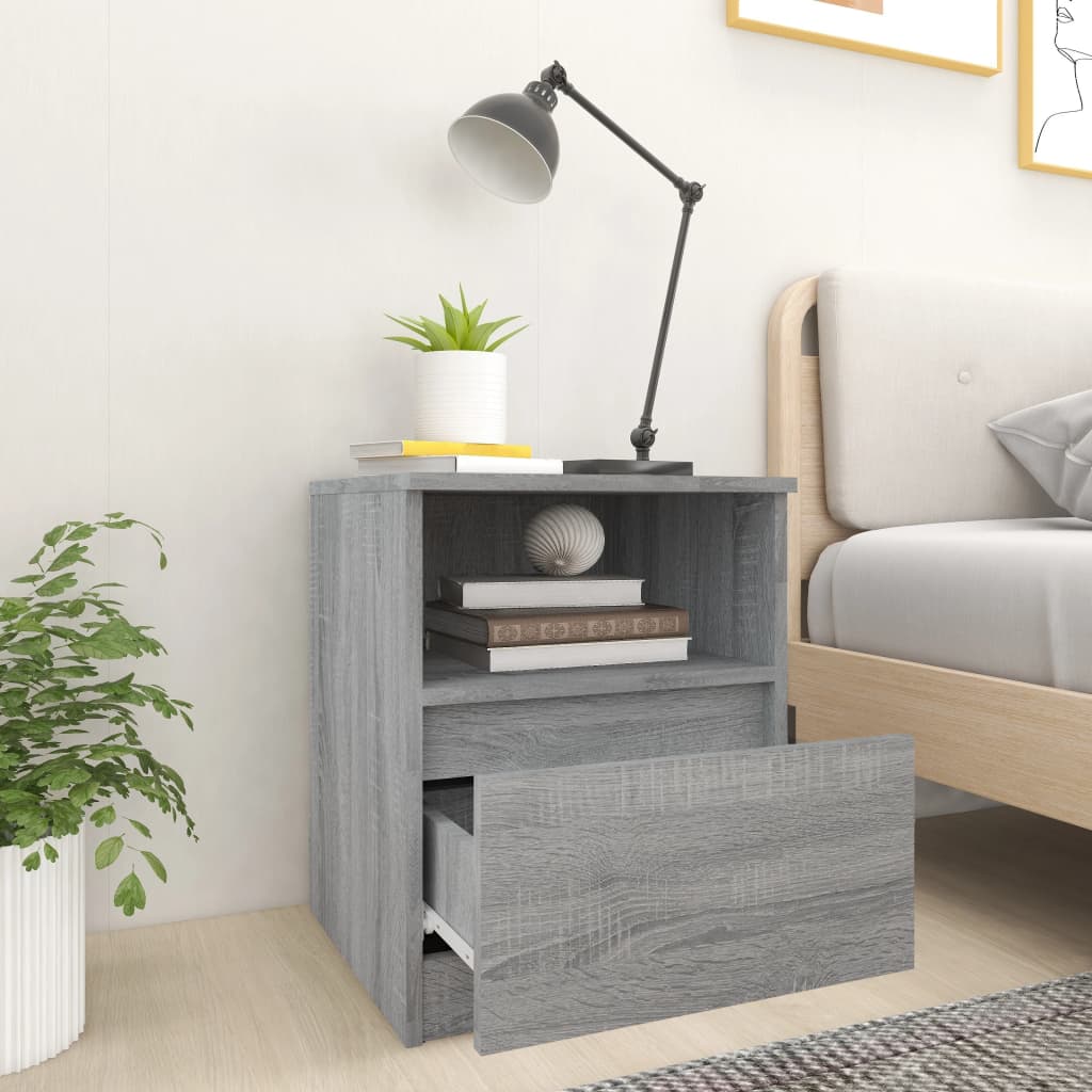 Bedside Cabinets 2 pcs Grey Sonoma 40x40x50 cm Engineered Wood