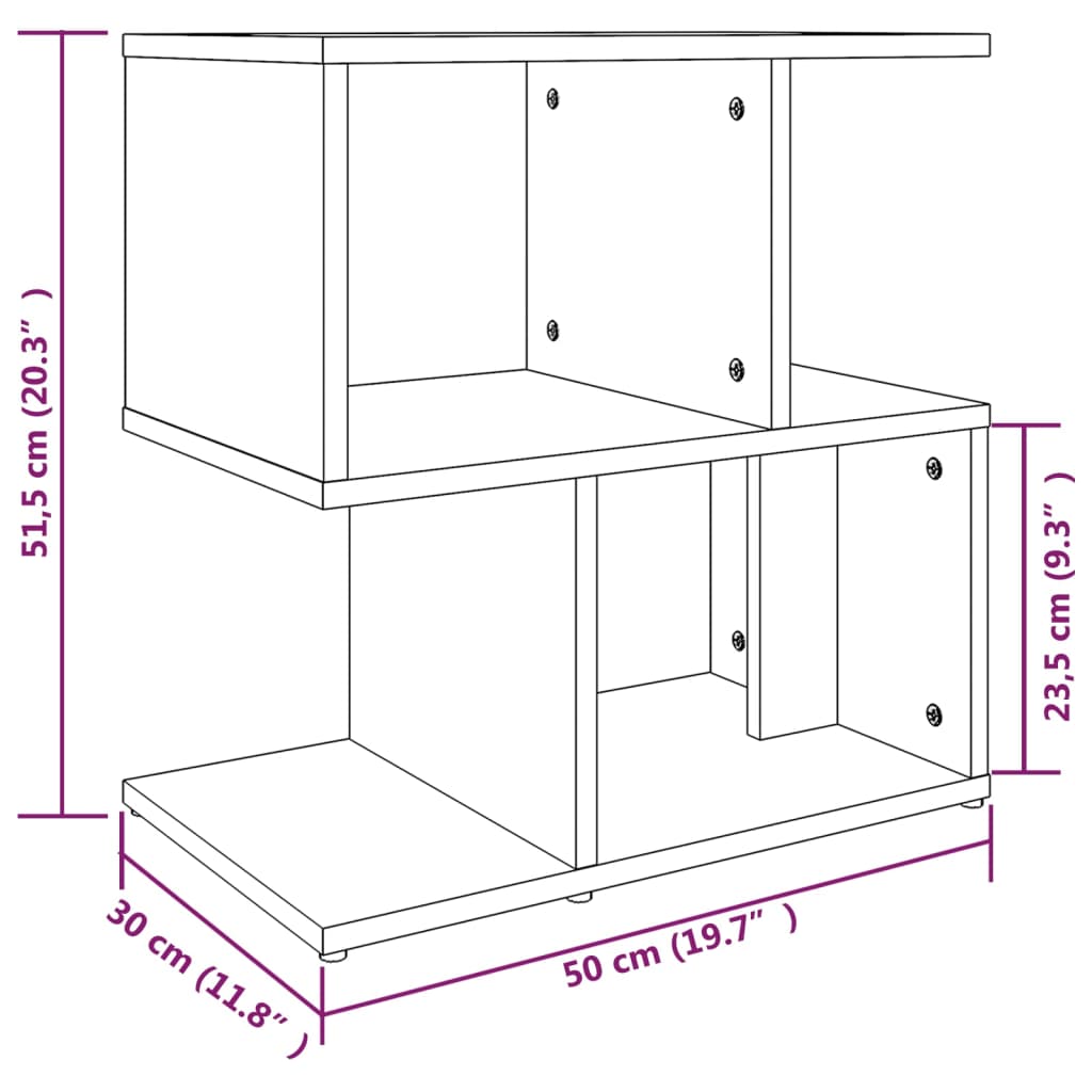 Bedside Cabinets 2 pcs Smoked Oak 50x30x51,5 cm Engineered Wood