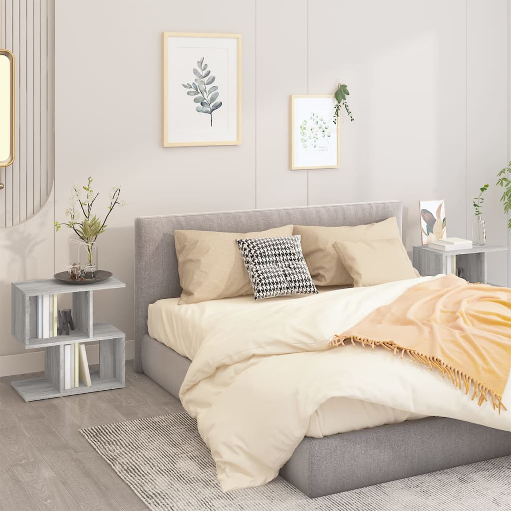 Bedside Cabinets 2 pcs Grey Sonoma 50x30x51,5 cm Engineered Wood