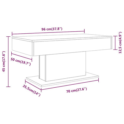 815834 vidaXL Coffee Table Smoked Oak 96x50x45 cm Engineered Wood