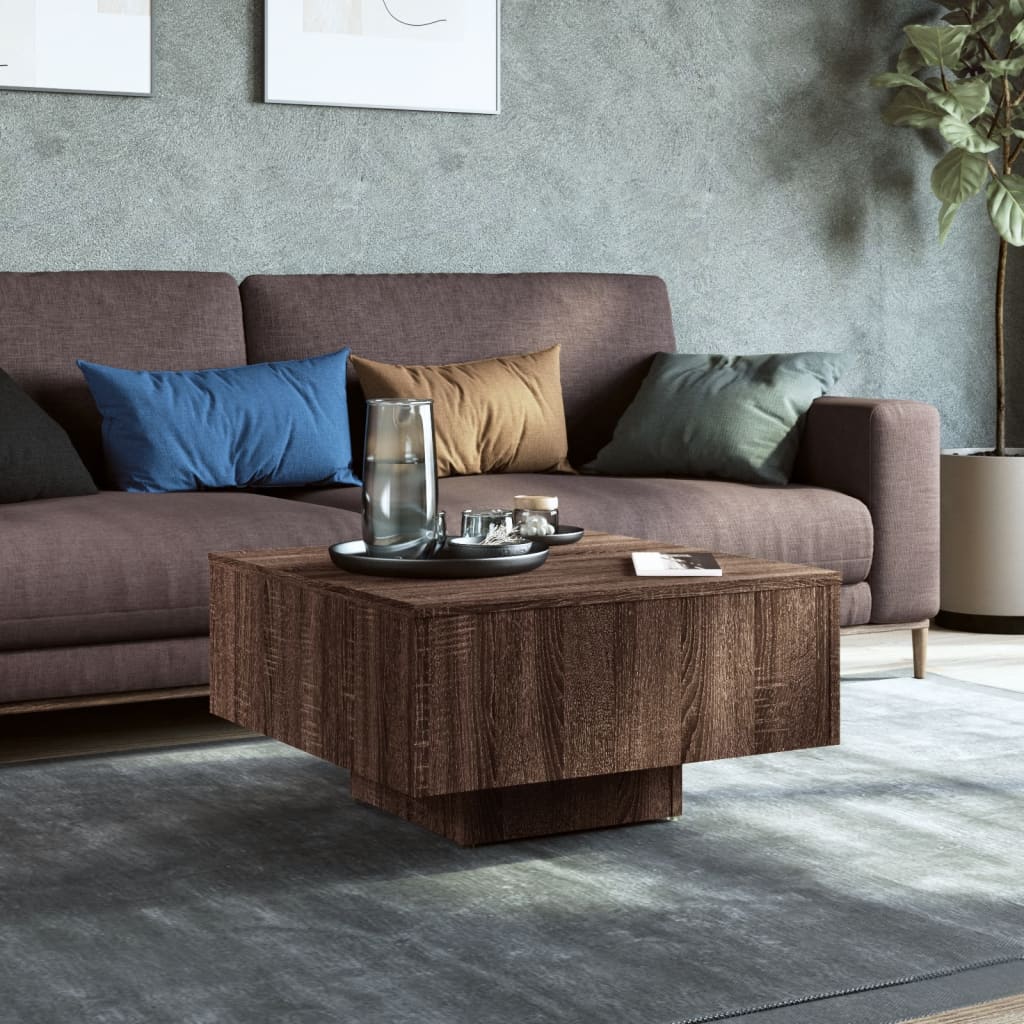 Coffee Table Brown Oak 60x60x31.5 cm Engineered Wood