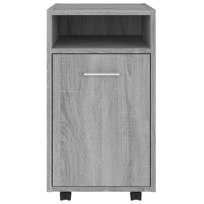 Side Cabinet with Wheels Grey Sonoma 33x38x60 cm Engineered Wood